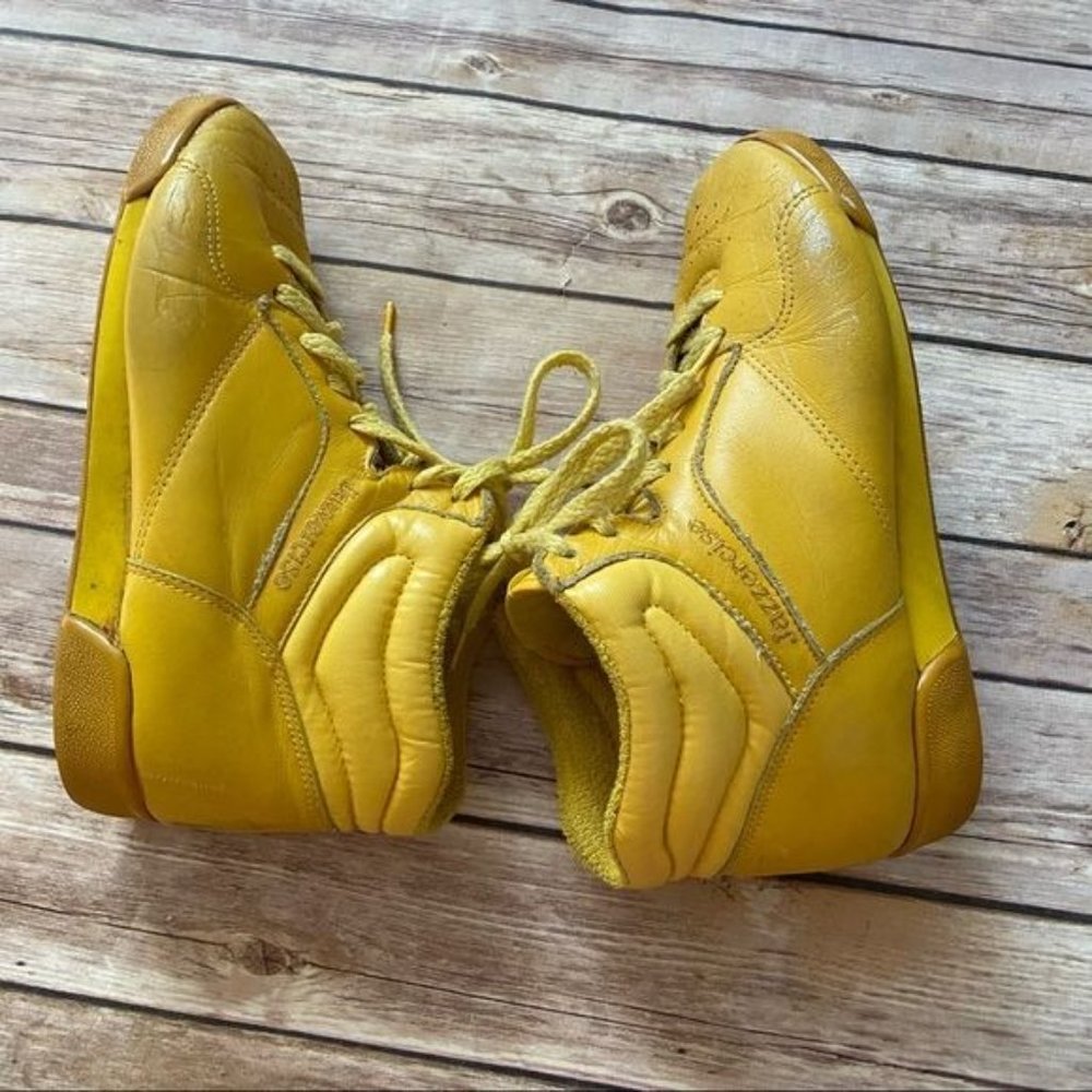 Vintage 80s Retro Yellow Jazzercise Hightop Athletic Shoes - Picture 5 of 11